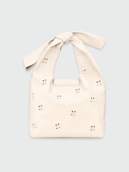 Longchamp - Cartera de cuero, Le pliage Broderié Marfil