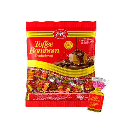 CARAMELO ERLAN TOFEE BOMBON TRADICIONAL (ROJO) BOLSA 500 GRS CARAMELO ERLAN TOFEE BOMBON TRADICIONAL (ROJO) BOLSA 500 GRS