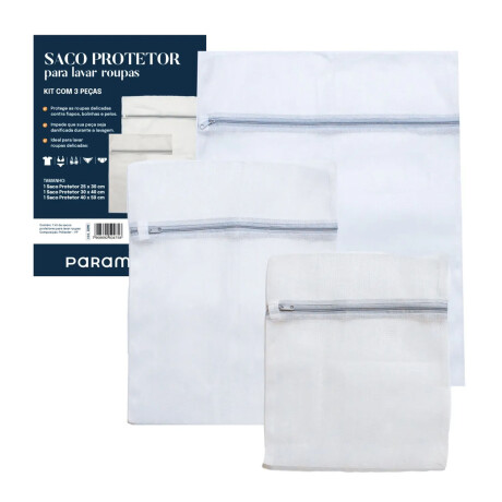 Set 3 Bolsas Protectoras Ropa Lavarropa Secarropas Paramount Blanco