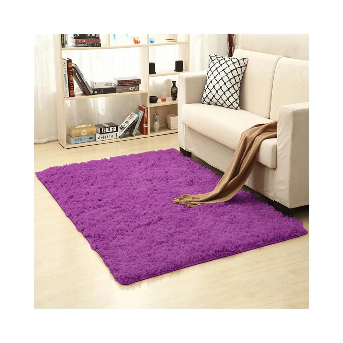 Alfombra Peluda Shaggy de 1.5 x2.0 m - Bordó 