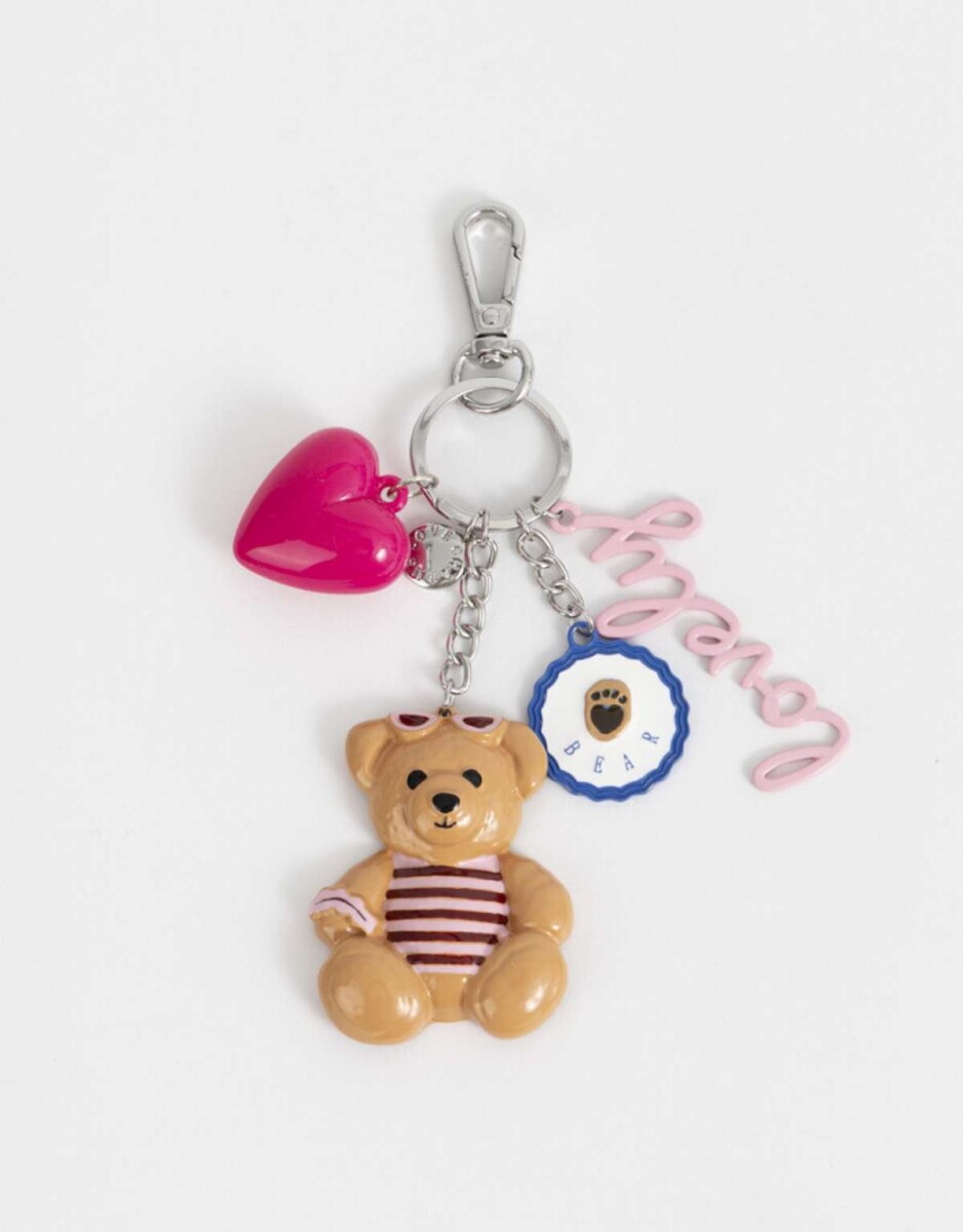 Llavero Y Charm Osito 3d - Combinacion Multicolor 