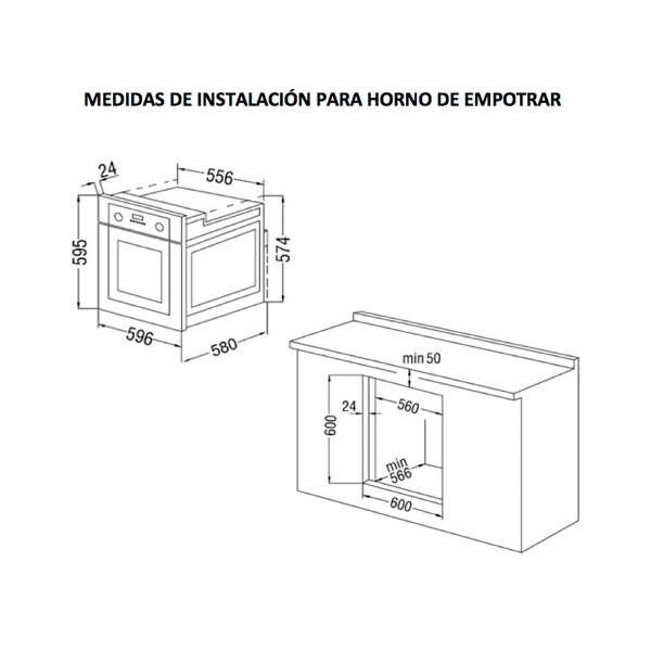Horno Eléctrico De Empotrar James Hee-bkd G2 56 L HORNO DE EMPOTRAR JAMES HEE-BKD G2 41150