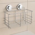 REPISA ORGANIZADOR ALTO CON VENTOSA ACERO INOX. PLATEADO