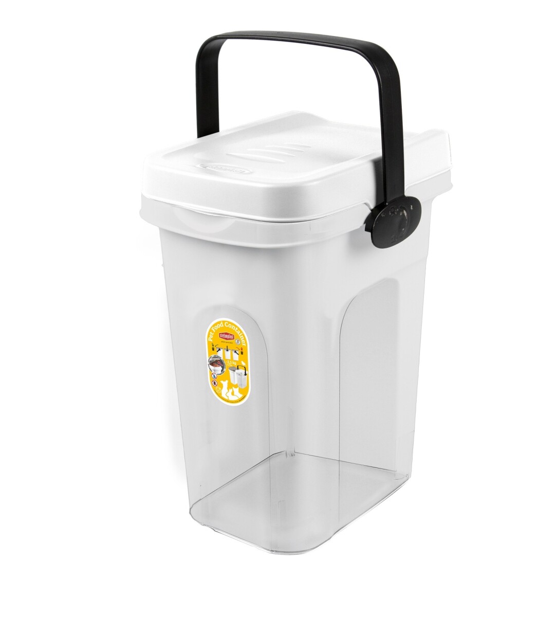CONTENEDOR DE ALIMENTO STEFANPLAST 7 LT TRANSPARENTE/BLANCO 