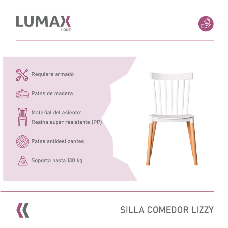 Silla Lizzy Lumax de comedor resistente Blanco