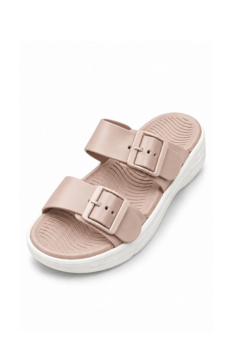 Sandalia goma hebillas metálicas 5206 Beige