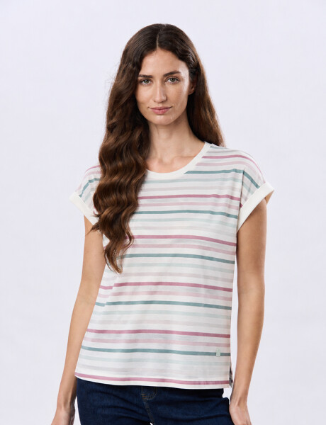 REMERA RAYADA DE ALGODÓN Blanco