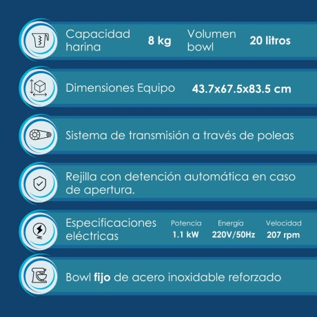 Amasadora Industrial con Timer 8 kg Amasadora Industrial con Timer 8 kg