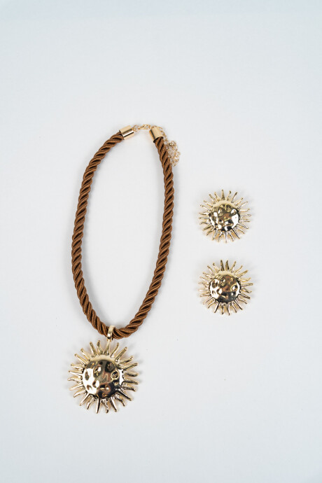 Collar Set Collar Y Caravanas Estampado 1