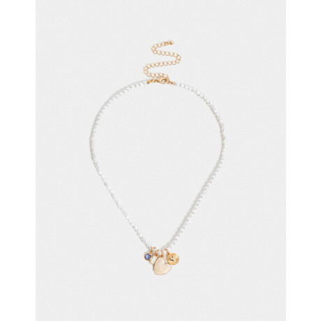 Collar Corto De Perlas Multidijes Dorado