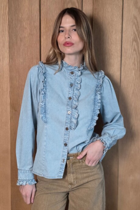 Camisa Uma Denim Celeste