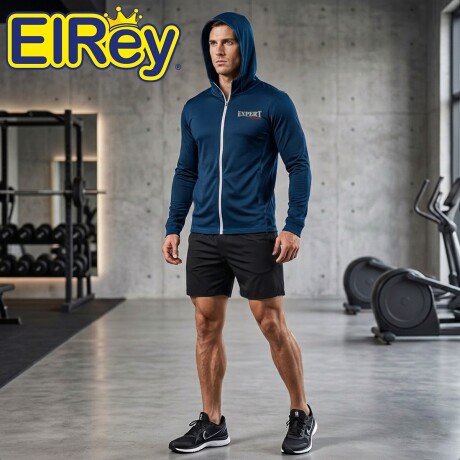 Conjunto Deportivo Termico X6 Psc Remera Calza Short Azul