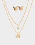 Bijouterie Set Bañada en Oro Set De Aros Y Collares Bañados En Oro - Dorado