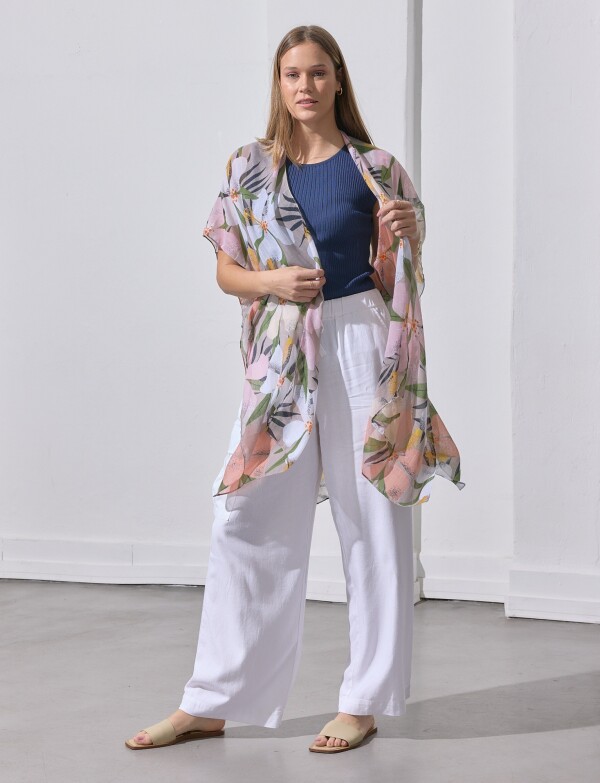 Kimono Flores TOSTADO/MULTI