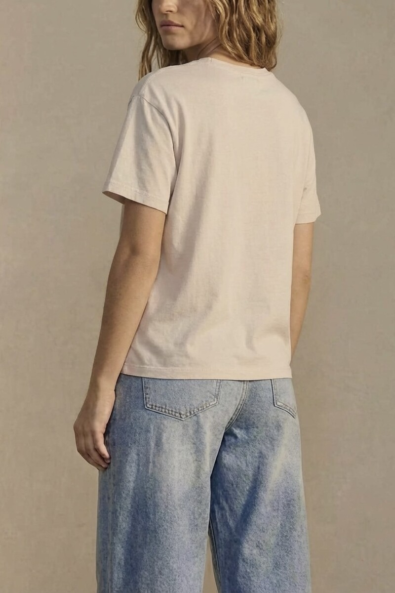 Remera Algodón Lavado Rosa