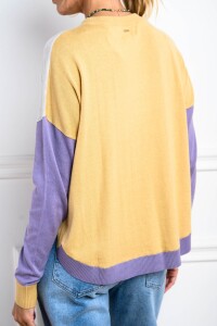 Sweater Color Block Lila
