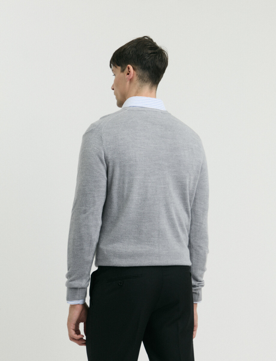 470313 SWEATER V HARRINGTON URBAN Gris Medio Melange