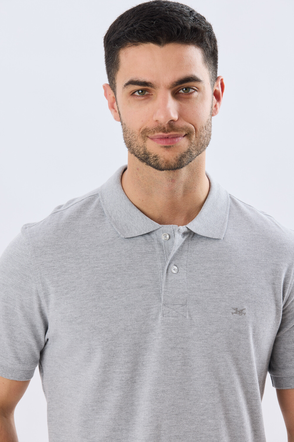 REMERA POLO LISA PIQUÉ Gris