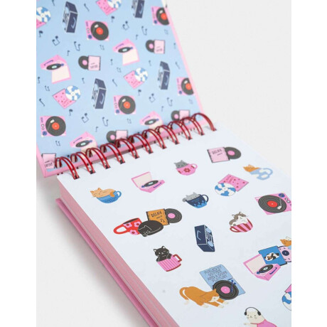 Memo Espiralado De 200 Hojas Con Elástico Y Stickers Rosa Claro