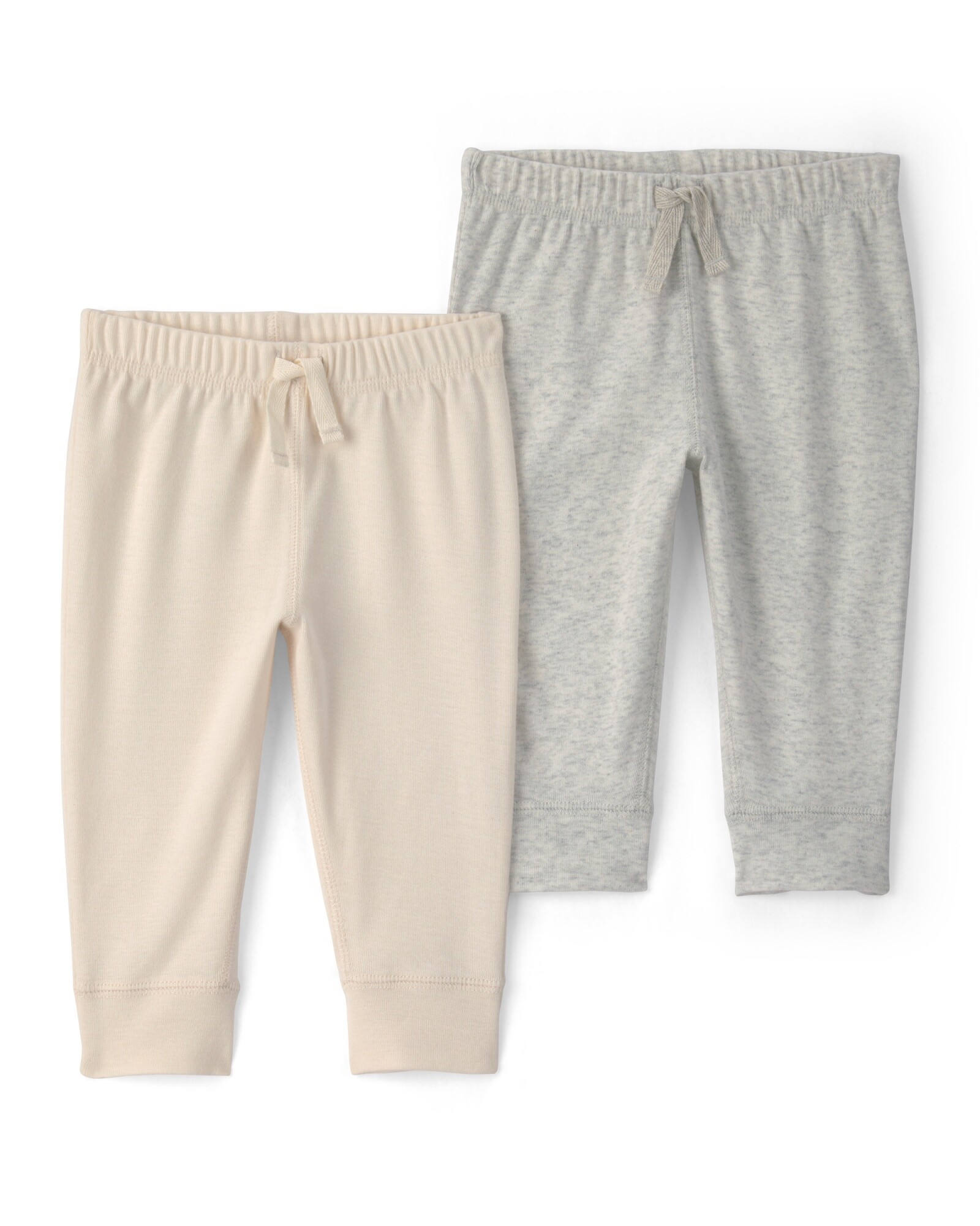 Pack dos pantalones de algodón, gris y marfil Sin color