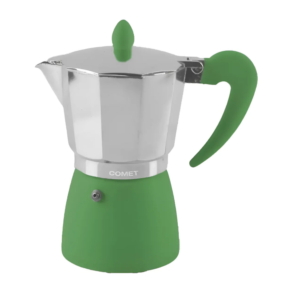 Cafetera Italiana Comet 6 Tazas Aluminio Mango Ergonómico - Verde 
