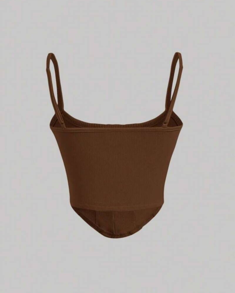 TOP PARIS CON COSTURAS Marron