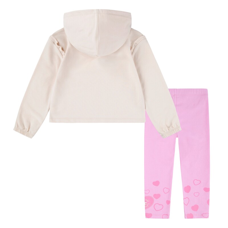 Conjunto Hoodie & Heart Legging de Niña Blanco