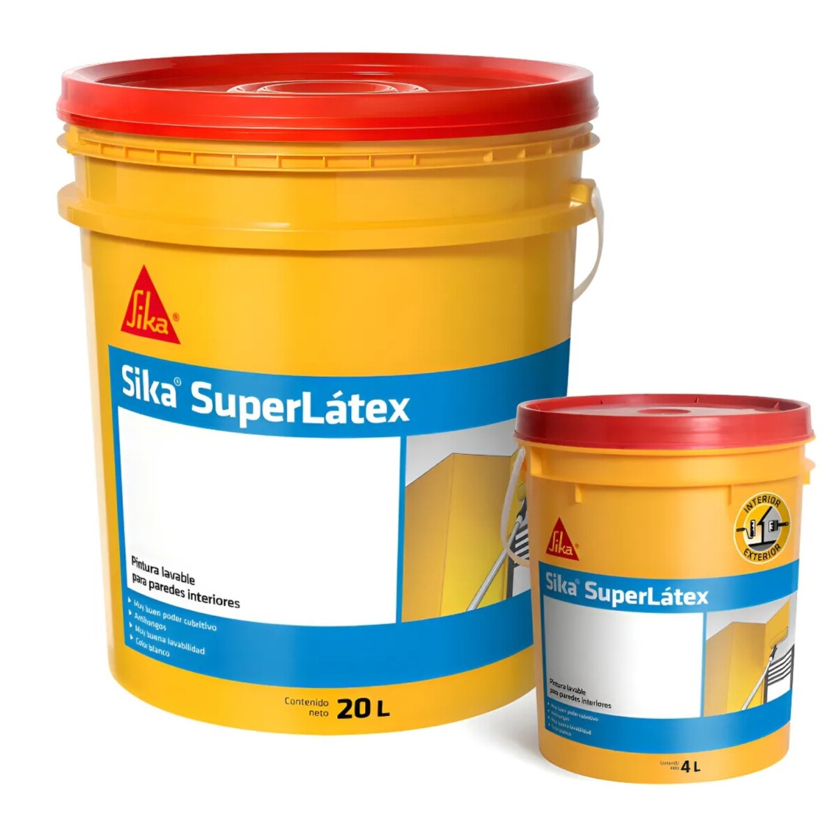 Pintura Lavable Antihongos Superlátex Sika 20 x 4 lt Blanca 