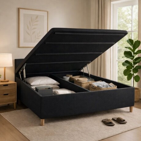 Sommier Queen Hamptons Hybrid Cobalt Smart Box Baúl Negro