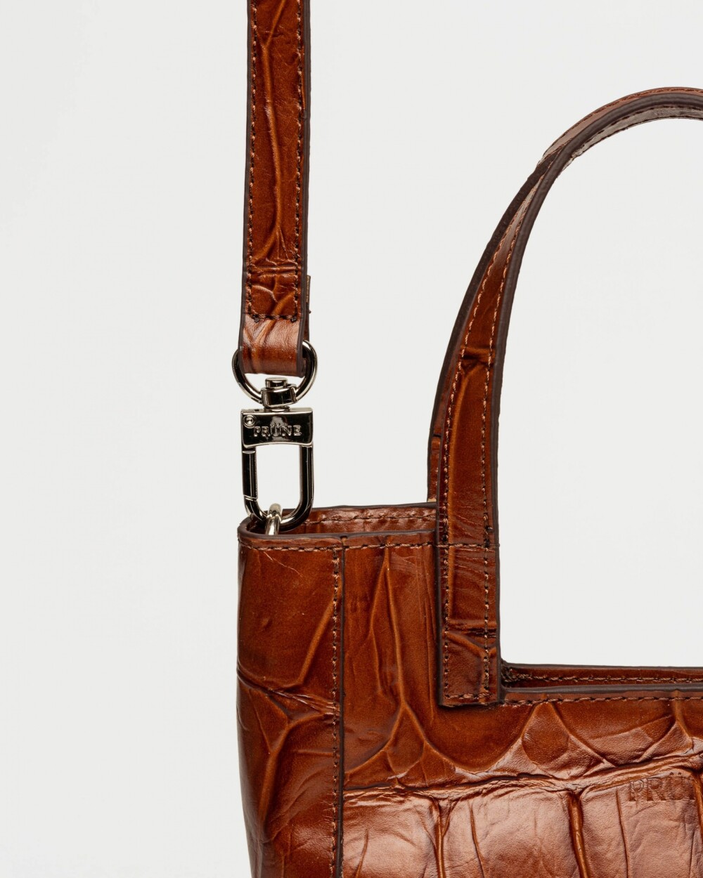 Mini Bag The Icon en cuero grabado big croco Cuoio
