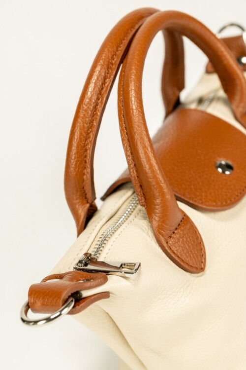 Cartera de cuero Mini Beige