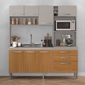 COCINA COMPACTA 8 PUERTAS 2 CAJONES BLUME - GRIS/NATURAL COCINA COMPACTA 8 PUERTAS 2 CAJONES BLUME - GRIS/NATURAL