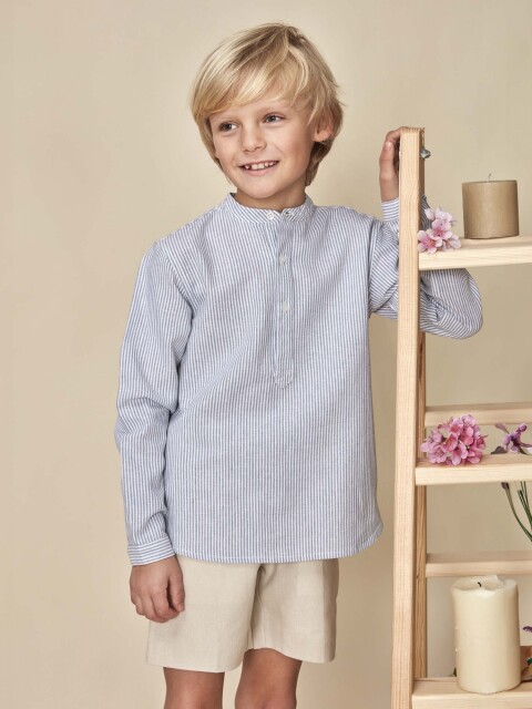 Camisa De Rayas Gris