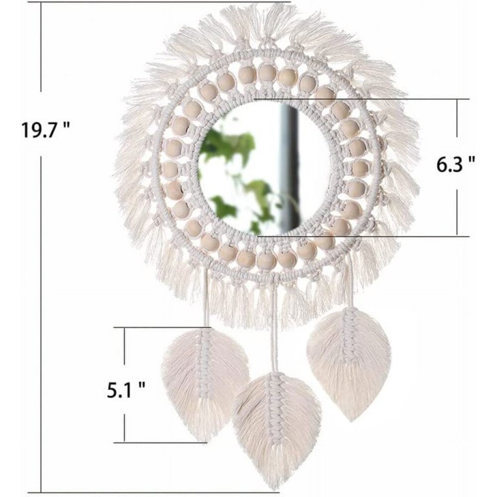 Espejo Redondo Tejido En Macrame 30CM Espejo Redondo Tejido En Macrame 30CM