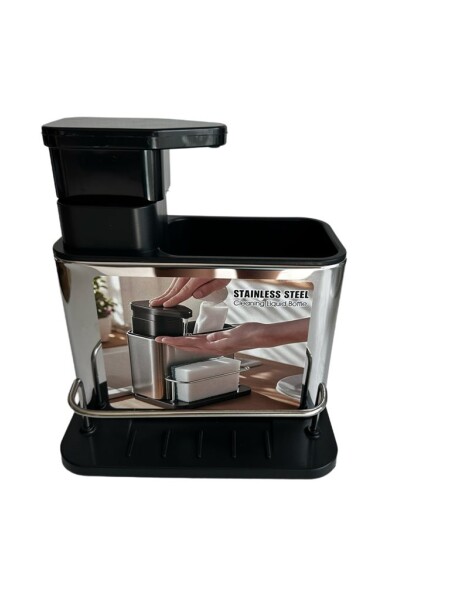 DISPENSADOR JABON Y PORTA ESPONJA 18x13x18CM NEGRO DISPENSADOR JABON Y PORTA ESPONJA 18x13x18CM NEGRO