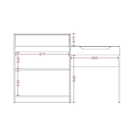 Escritorio Tocador 1 puerta 1 cajion Trend Marron