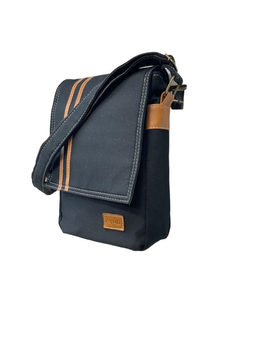Bandolera Matera con solapa - Negro 