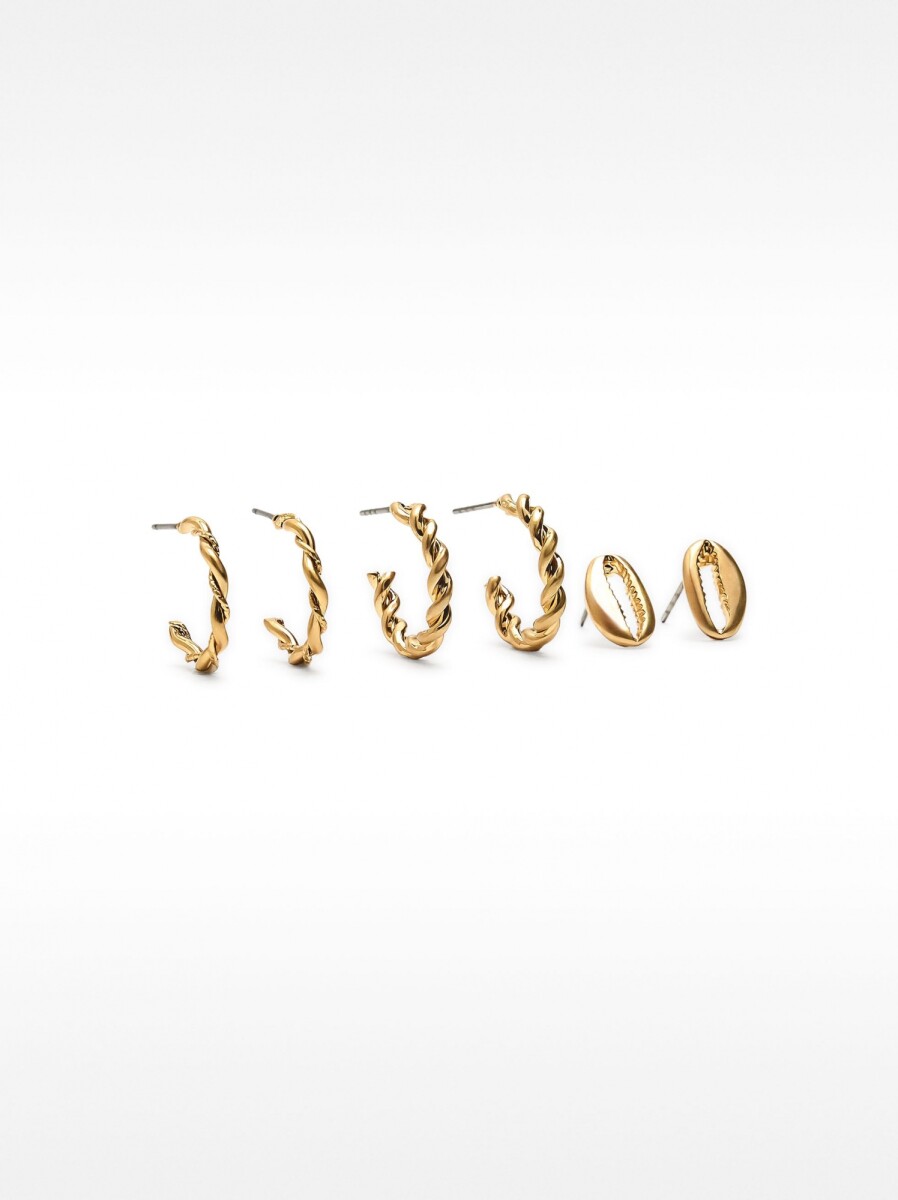 Set De Pendientes De Oro - dorado 