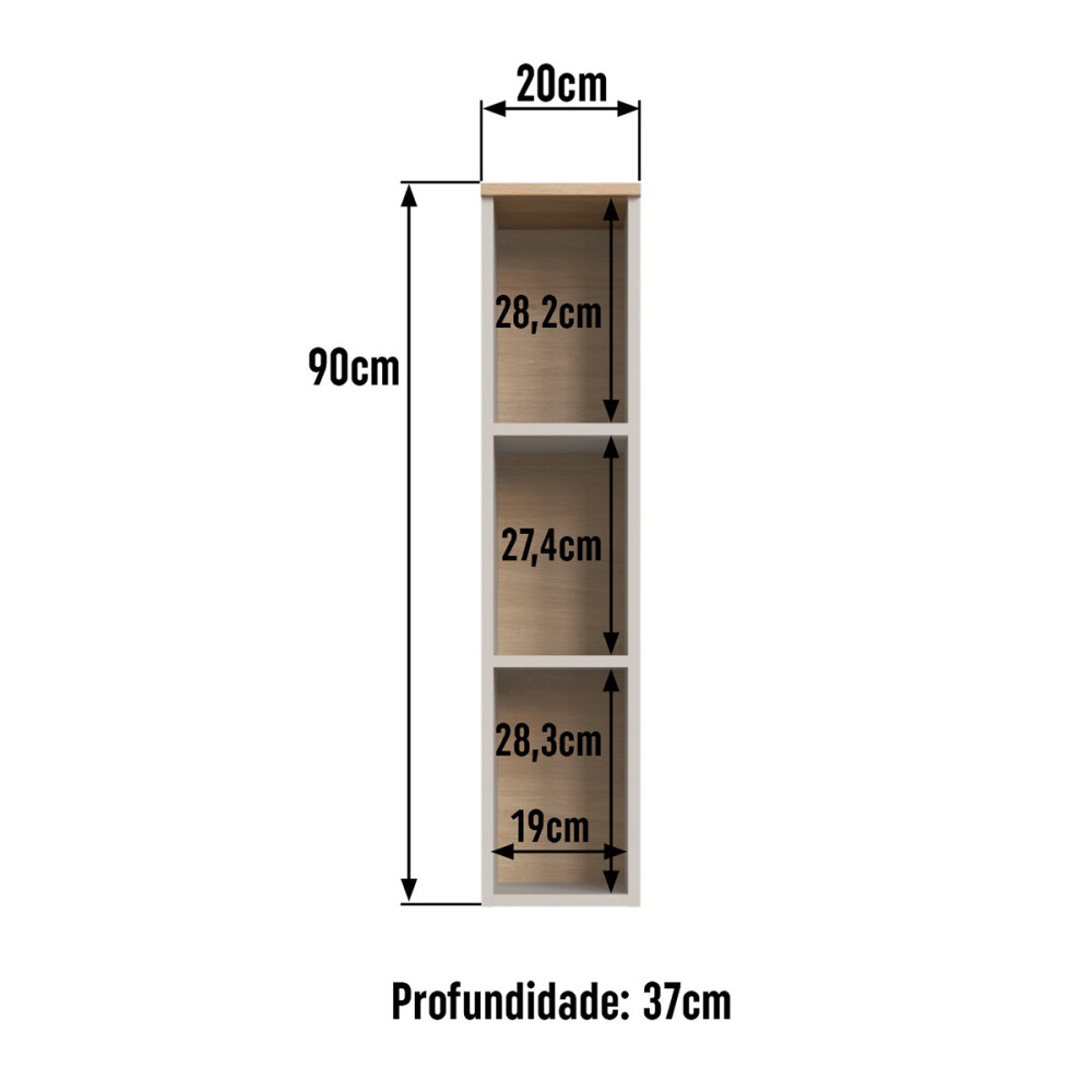 Aéreo Everest 0,20 m con nicho Color: Carvalho/Panna Aéreo Everest 0,20 M Con Nicho Color: Carvalho/panna