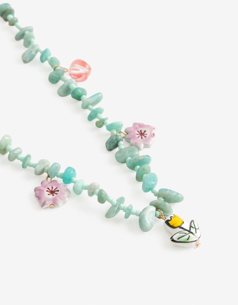 Collares Cortos Con Dijes Collar Corto Botánico - Dorado
