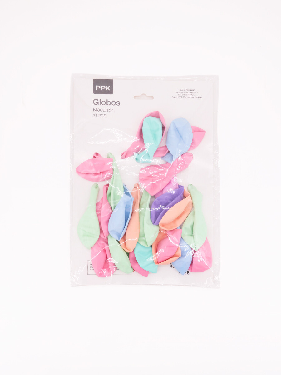 GLOBOS MACARRON 24 PCS - MULTICOLOR 