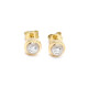 Caravanas En Oro 18K De 2 Tonos Y Brillantes Caravanas En Oro 18K De 2 Tonos Y Brillantes