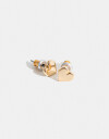 Aros Pasantes Metal Aros De Corazón - Dorado