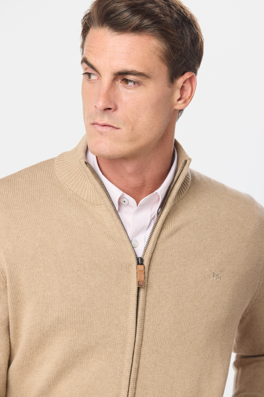 CAMPERA TEJIDA DE ALGODON Beige