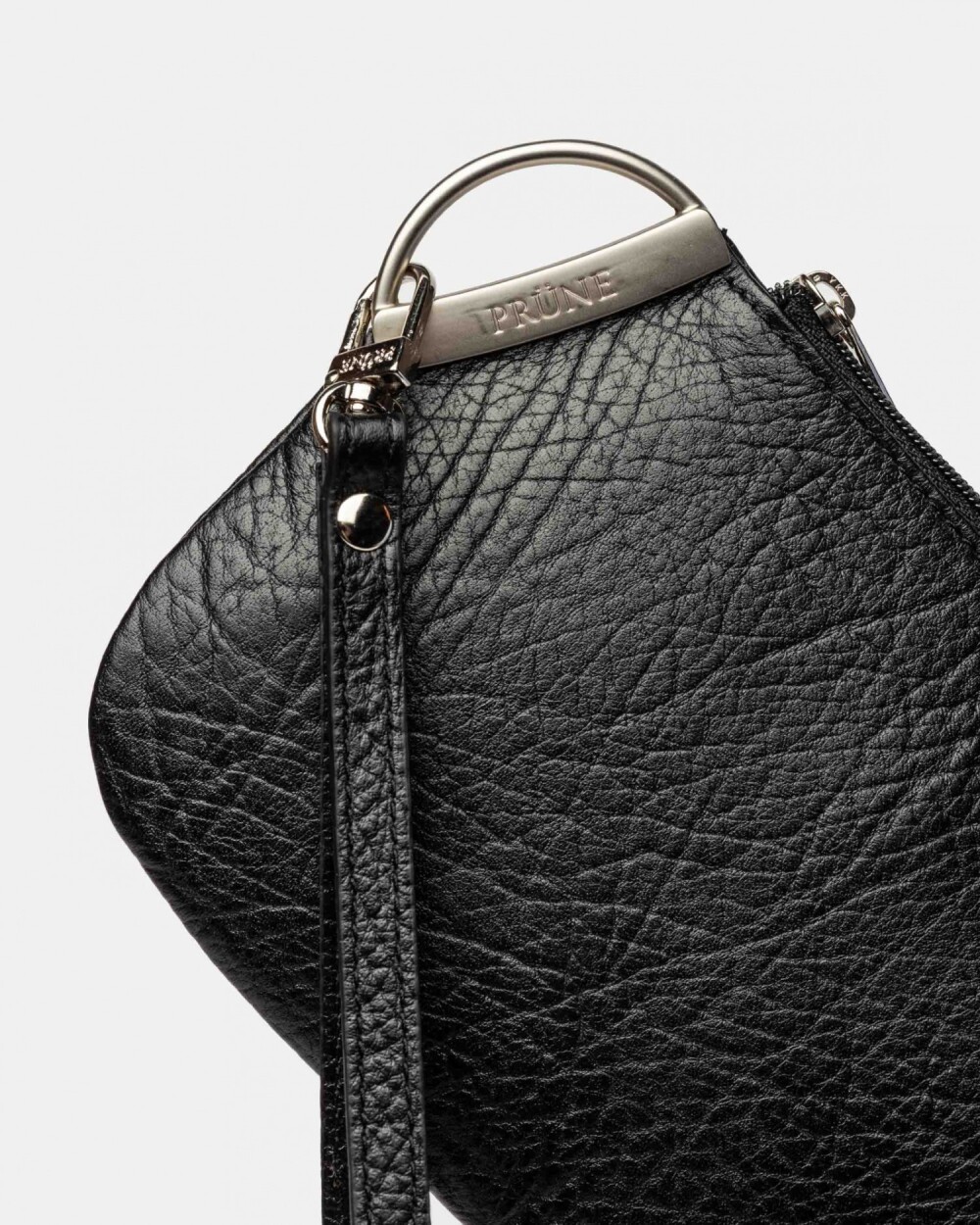 Porta Cosméticos Katy En Cuero Graneado Negro