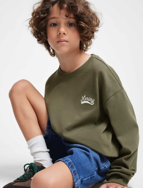 BUZO INFANTIL CON ESTAMPA - VERDE VERDE