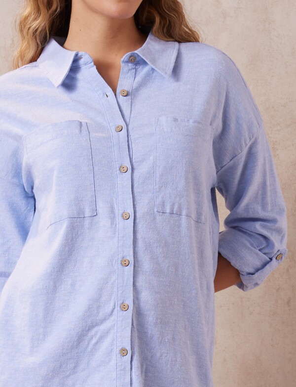Camisola Lino CELESTE