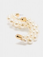 Aros Abiertos Con Perlas blanco