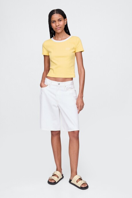Remera Mini Logo Gap Mujer Pale Banana 12-0824Tcx