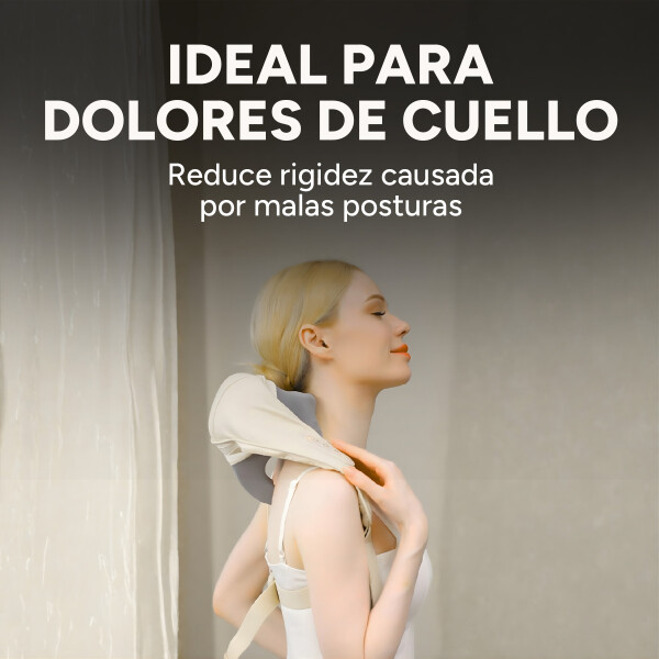 Masajeador Cervical Cuello Espalda Hombros 3 Modos 2 Niveles Color Blanco